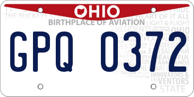OH license plate GPQ0372