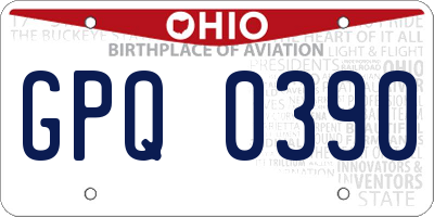 OH license plate GPQ0390