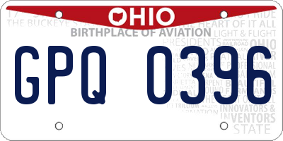 OH license plate GPQ0396