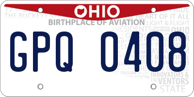 OH license plate GPQ0408