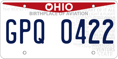 OH license plate GPQ0422