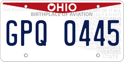 OH license plate GPQ0445