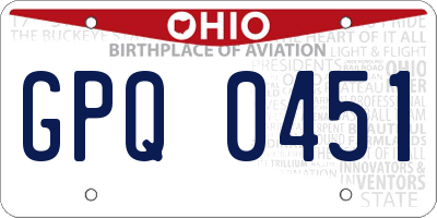 OH license plate GPQ0451