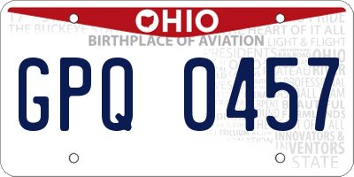 OH license plate GPQ0457