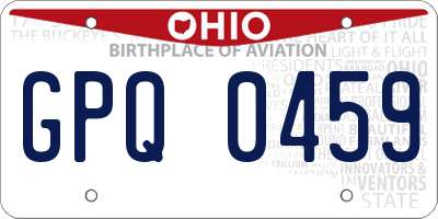 OH license plate GPQ0459