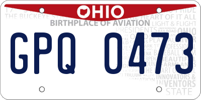 OH license plate GPQ0473