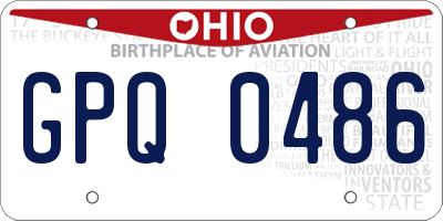 OH license plate GPQ0486