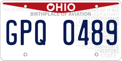 OH license plate GPQ0489