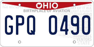 OH license plate GPQ0490