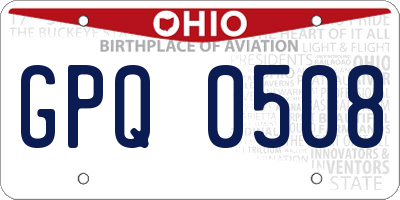 OH license plate GPQ0508