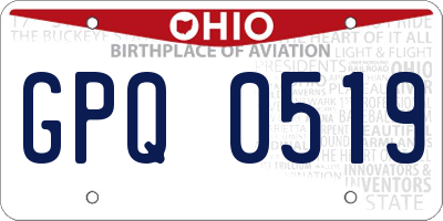 OH license plate GPQ0519