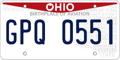 OH license plate GPQ0551