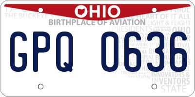 OH license plate GPQ0636