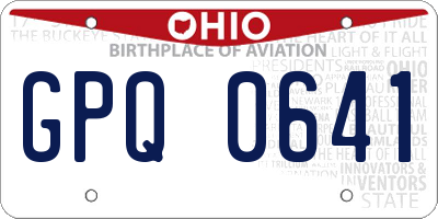 OH license plate GPQ0641
