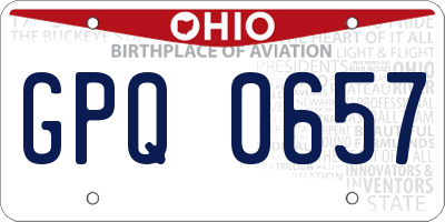 OH license plate GPQ0657