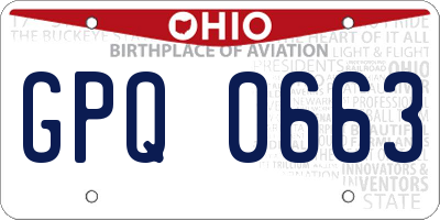 OH license plate GPQ0663