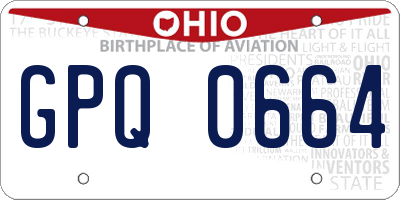 OH license plate GPQ0664