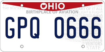 OH license plate GPQ0666