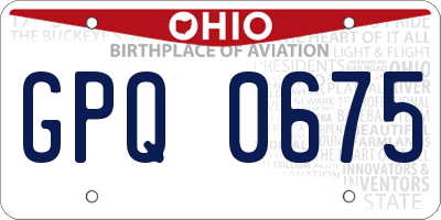 OH license plate GPQ0675