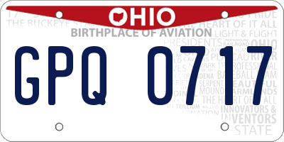 OH license plate GPQ0717