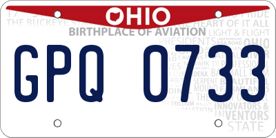 OH license plate GPQ0733