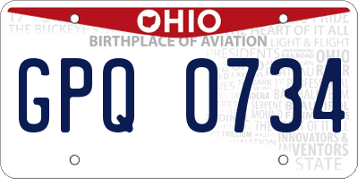OH license plate GPQ0734