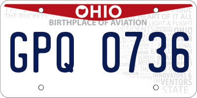 OH license plate GPQ0736