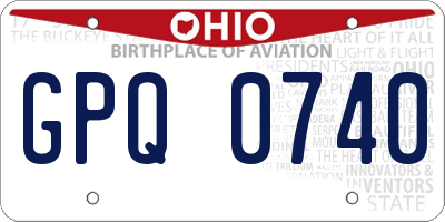 OH license plate GPQ0740