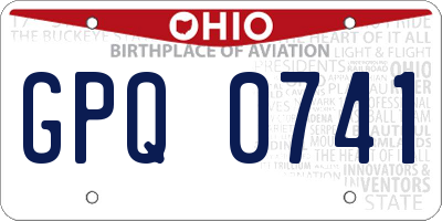 OH license plate GPQ0741