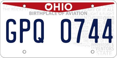OH license plate GPQ0744