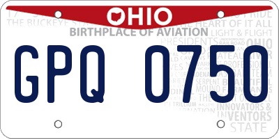 OH license plate GPQ0750
