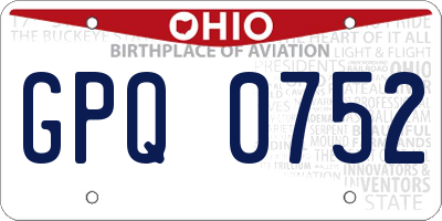 OH license plate GPQ0752