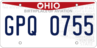 OH license plate GPQ0755