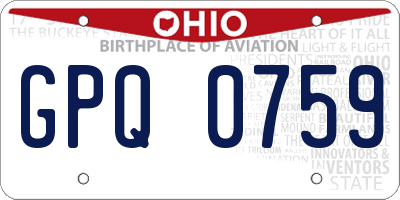 OH license plate GPQ0759