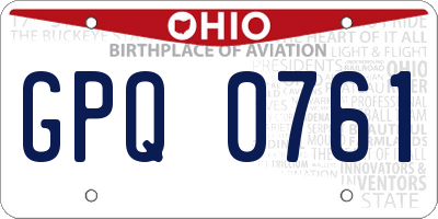 OH license plate GPQ0761