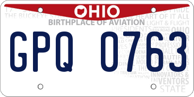 OH license plate GPQ0763