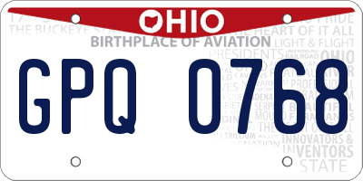 OH license plate GPQ0768