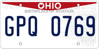 OH license plate GPQ0769