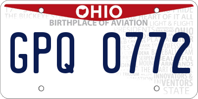 OH license plate GPQ0772