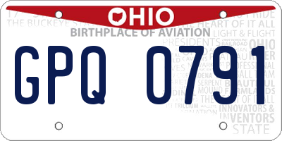 OH license plate GPQ0791