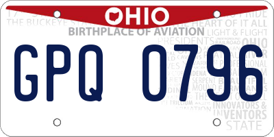 OH license plate GPQ0796
