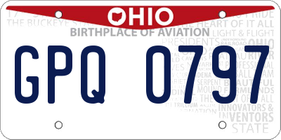 OH license plate GPQ0797