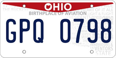 OH license plate GPQ0798