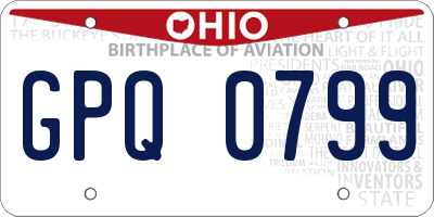 OH license plate GPQ0799