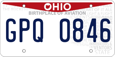OH license plate GPQ0846