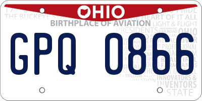 OH license plate GPQ0866