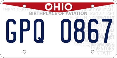 OH license plate GPQ0867