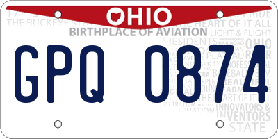 OH license plate GPQ0874