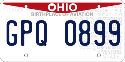 OH license plate GPQ0899