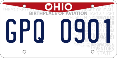 OH license plate GPQ0901